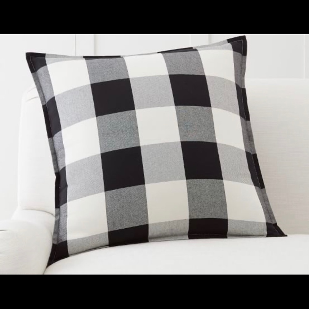 2 Pottery Barn buffalo check pillow